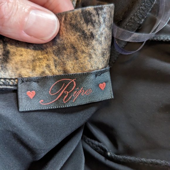 Ripe - Criss-Cross metallic splash Strapless Dress in Bronze & Black bnwot - Picture 6 of 8